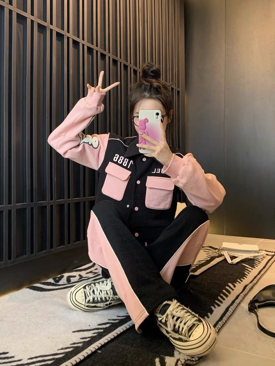 MUEL Original ◆ Casual Fashion Suit Women's Spring Clothing 2023 New Design Western Style Age Reduction Sports Two-piece Set (S049)