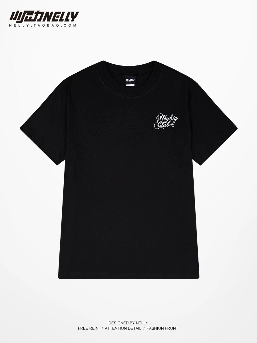 American letter print round neck short-sleeved T-shirt for men and women 2024 new trend summer casual all-match loose tops