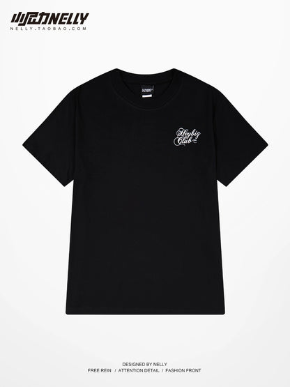 American letter print round neck short-sleeved T-shirt for men and women 2024 new trend summer casual all-match loose tops