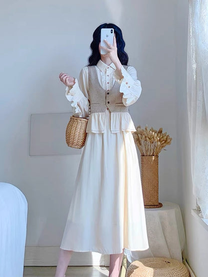 Autumn 2023 new women's skirt French retro niche design temperament waist slimming suit dress