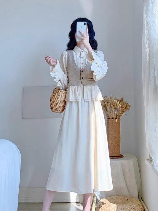 Autumn 2023 new women's skirt French retro niche design temperament waist slimming suit dress