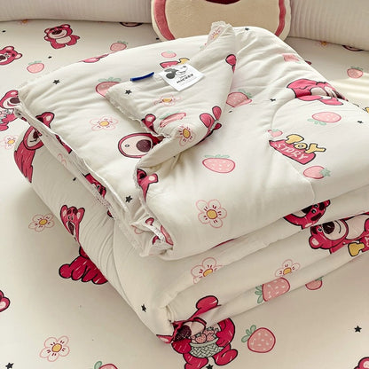 Class A soybean fiber knitted cotton summer cool quilt machine washable summer children's thin quilt spring and autumn summer air conditioning quilt