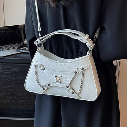 French niche texture burst crack portable small bag women 2023 new simple small square bag fashion trendy armpit bag