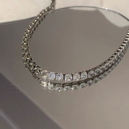 YIcheon Sphinx fashion light luxury good with Korean niche chain splicing short clavicle chain C12