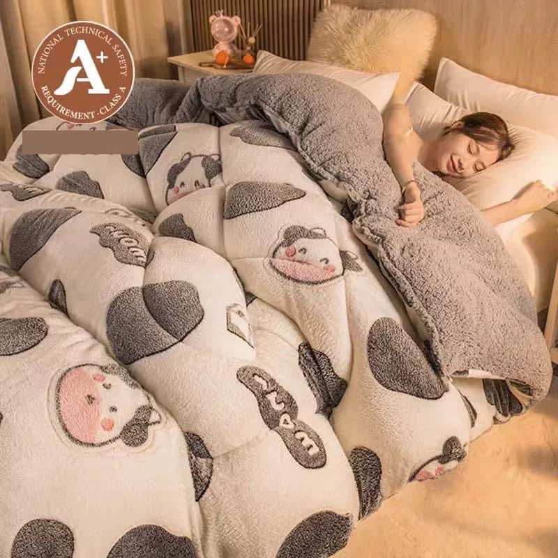 Coral fleece blanket lamb fleece quilt thickened winter single student dormitory milk flannel blanket bed