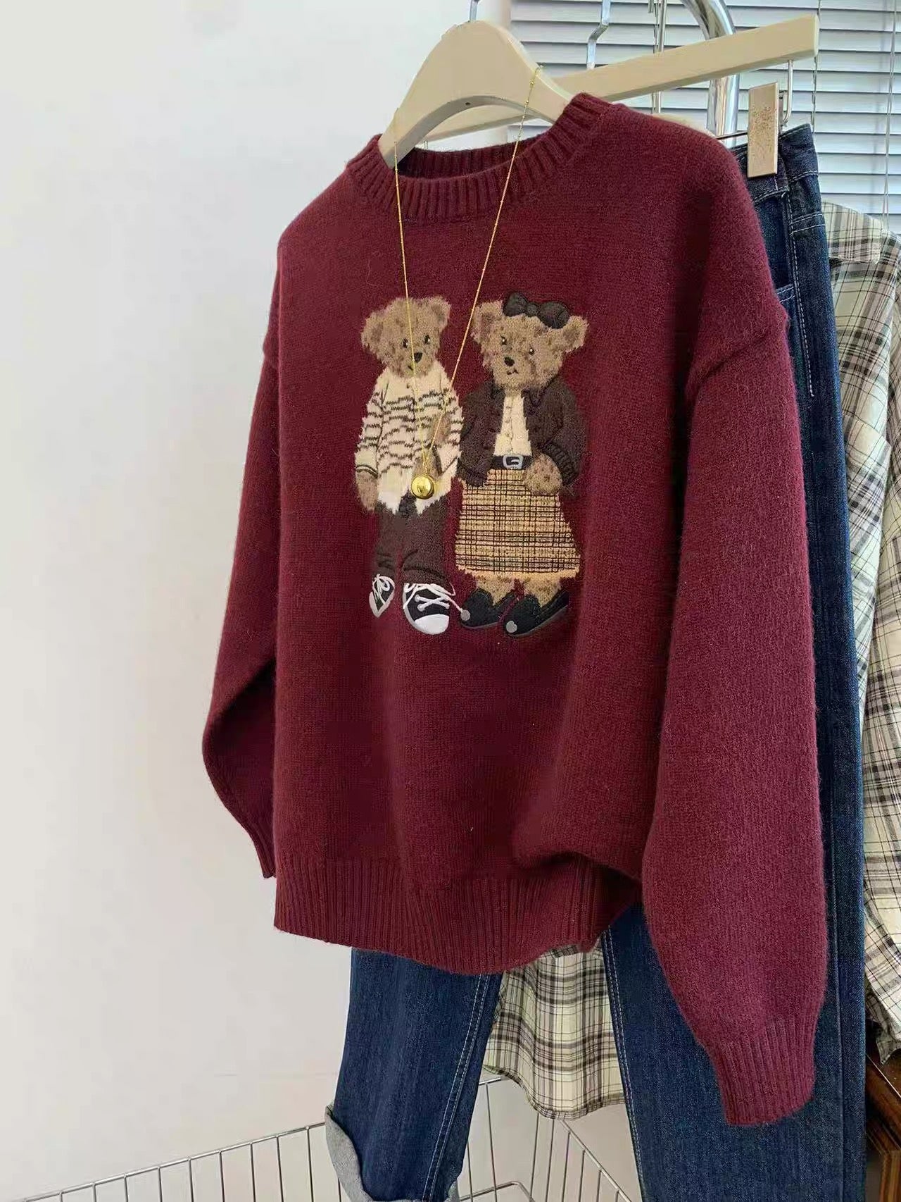 style bow-knitted sweater cardigan coat for women in early autumn straight shoulder French design short outerwear