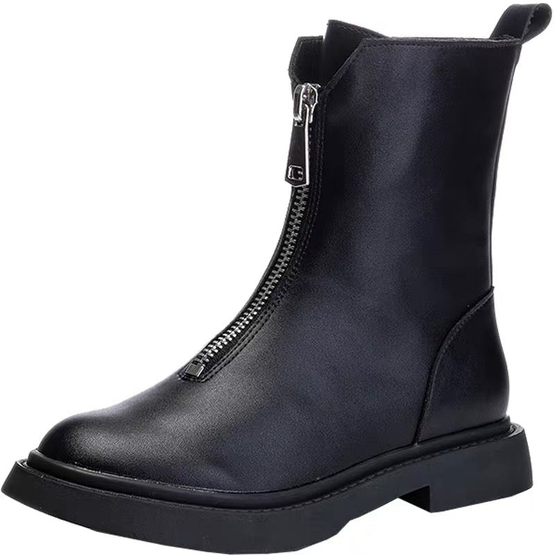 2023 New Guidi Ghost Emperor Women's Boots French Short Boots Autumn and Winter Single Boots Front Zipper Off-White Martin Boots Trendy