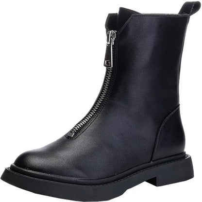 2023 New Guidi Ghost Emperor Women's Boots French Short Boots Autumn and Winter Single Boots Front Zipper Off-White Martin Boots Trendy