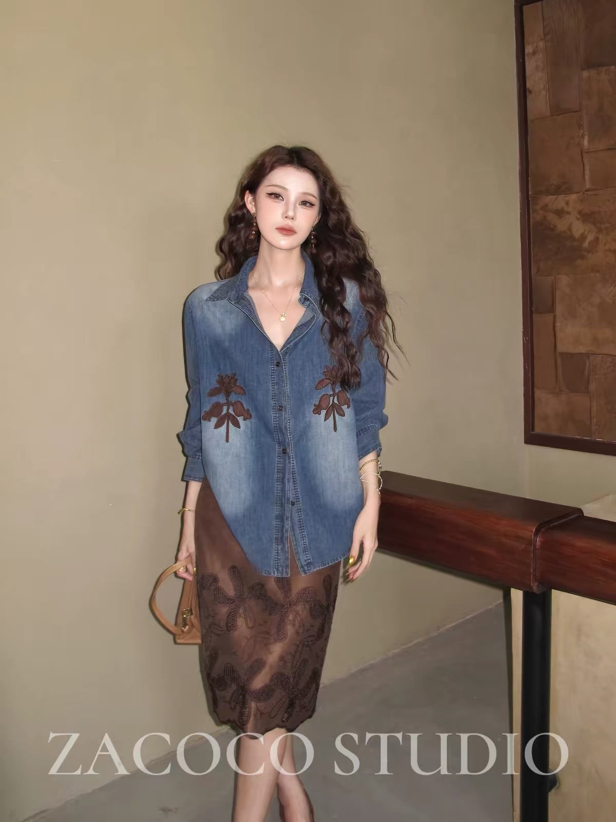 ZACOCO Women's Vintage Denim Long-Sleeve Jacket (2026 New Arrival) – Loose, Slimming, Stylish, Casual, and Versatile