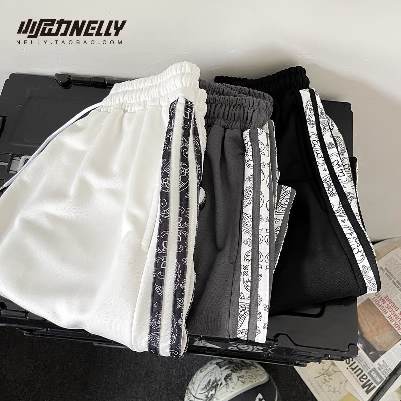 Summer cashew flower sports shorts men's trendy loose ins versatile couple thin outer wear casual mid-length pants