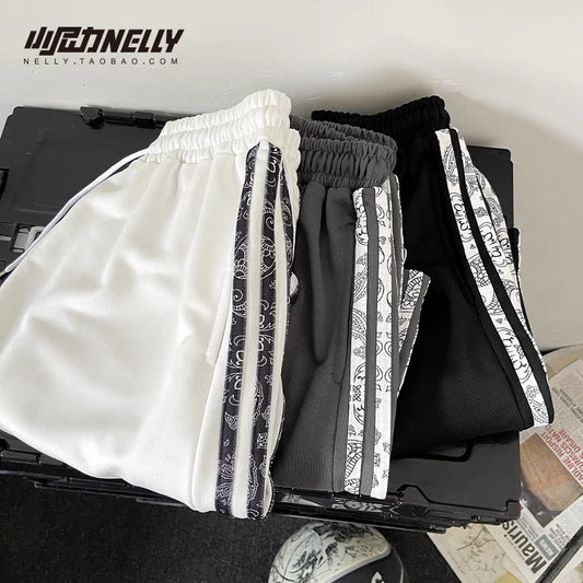 Summer cashew flower sports shorts men's trendy loose ins versatile couple thin outer wear casual mid-length pants