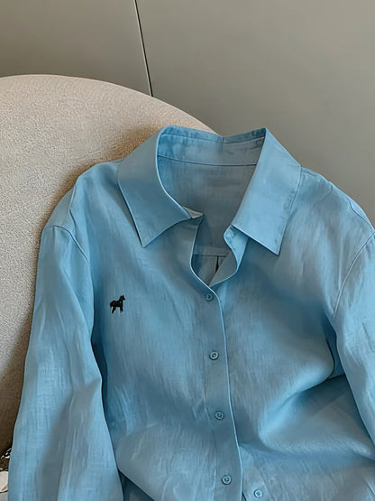 European-style retro, chic, and casual sun-protection shirt—loose-fitting and slimming, suitable for men and women; a stylish, versatile piece for spring and autumn.