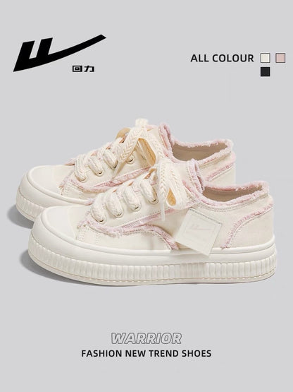 Pull back canvas shoes women's 2023 summer new tassel beggar shoes breathable lightweight thin section all-match small white shoes women
