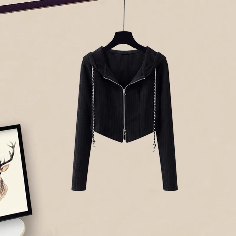 Autumn women's new style spring and autumn small casual sports suit women's autumn clothing with pure desire short sweatshirt pants autumn