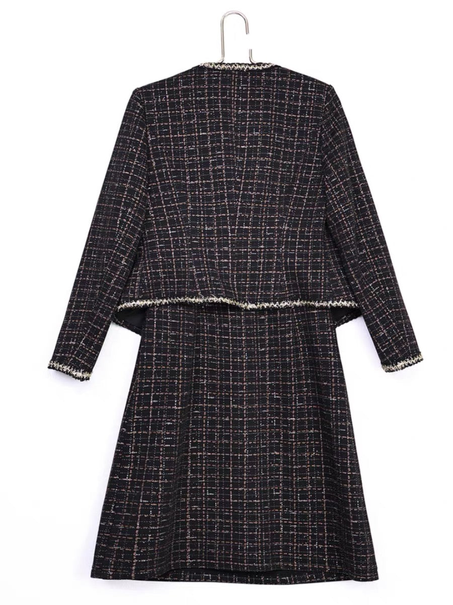 Nicole Xiaoxiang style suit dress 2023 new women's autumn hot style fashionable dignified high-end two-piece set (S0414)