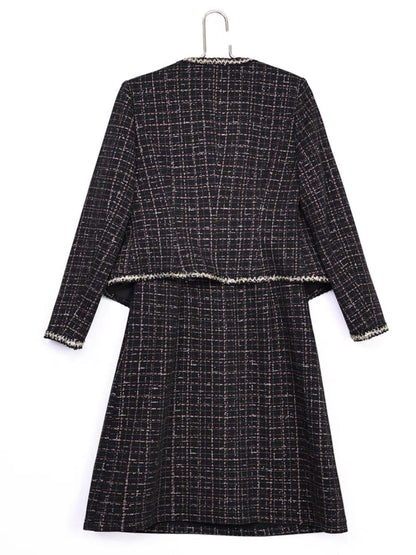Nicole Xiaoxiang style suit dress 2023 new women's autumn hot style fashionable dignified high-end two-piece set (S0414)