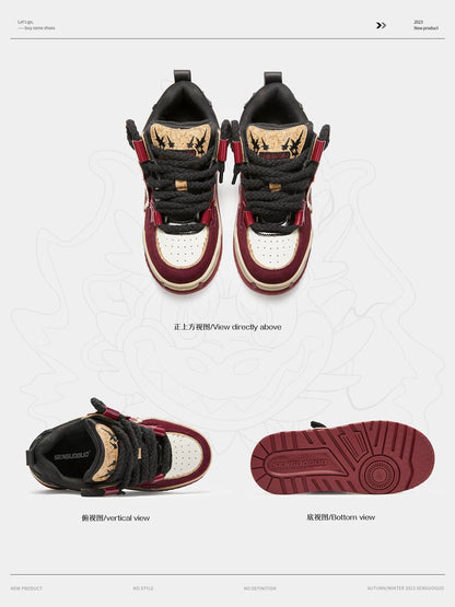 Senguoguo [New Year's Day New Products] Year of the Dragon Limited Edition/Shoes for Men 2024 New Thick-soled National Fashion Sneakersf