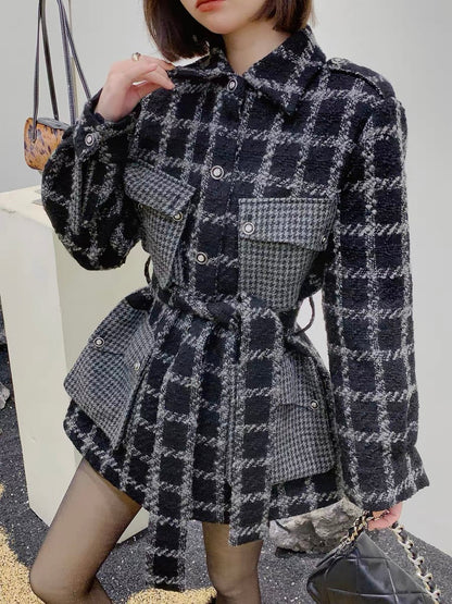 LIN CHAO ZHANG [Jenny Show Small Fragrance Jacket] 71 Sheep Wool High Waist Small Fragrance Wool Jacket (J2220)