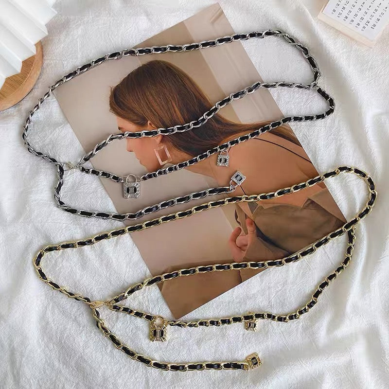 Belt women's waist chain decoration high-end small fragrant style thin girdle metal versatile new fashion design belt