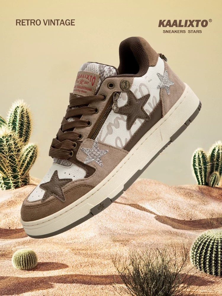 [Thick sole to increase height] Kaalixto national fashion brand authentic 2024 new star shoes spring and summer low-top sneakers