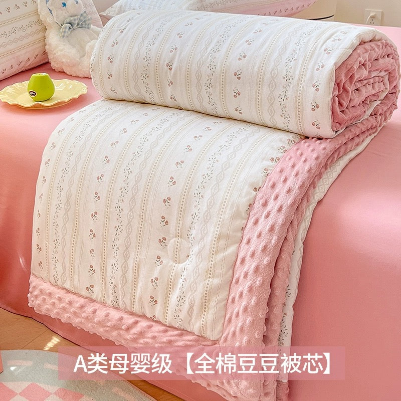 Soybean fiber cotton bean quilt thick winter quilt core single children's pure cotton summer cool quilt spring and autumn air conditioning quilt
