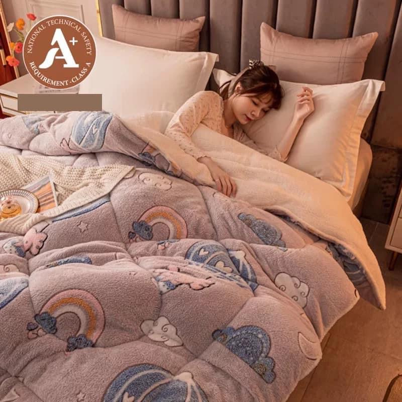 Coral fleece blanket lamb fleece quilt thickened winter single student dormitory milk flannel blanket bed