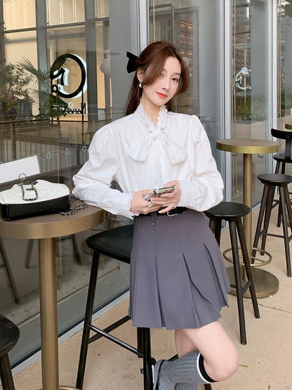 [01.22 New Products 5% Off] French Palace Style Shirt Women's 2024 Spring New Design Bow Top