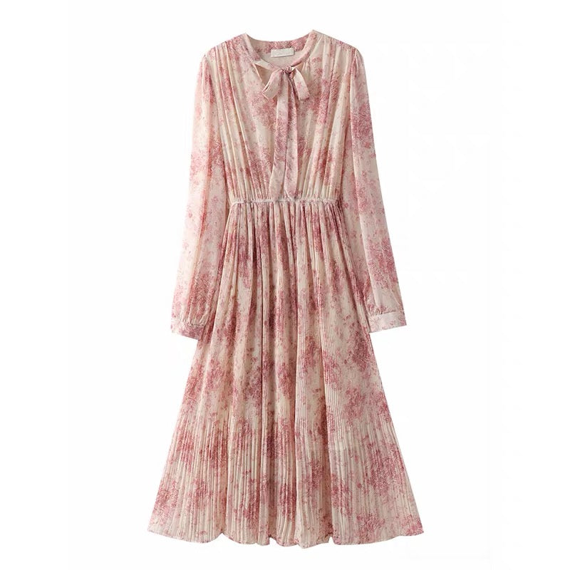 Light mature style blazer women's loose 2023 spring and autumn new chiffon floral dress suit two-piece suit (S0345)