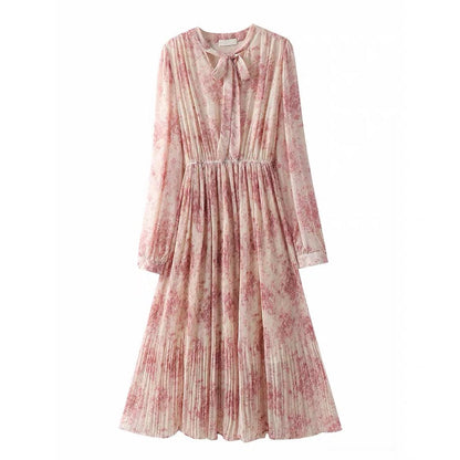 Light mature style blazer women's loose 2023 spring and autumn new chiffon floral dress suit two-piece suit (S0345)