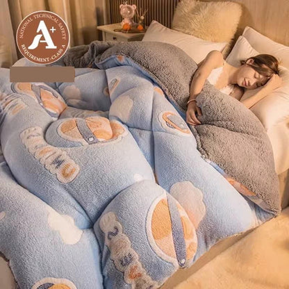 Coral fleece blanket lamb fleece quilt thickened winter single student dormitory milk flannel blanket bed