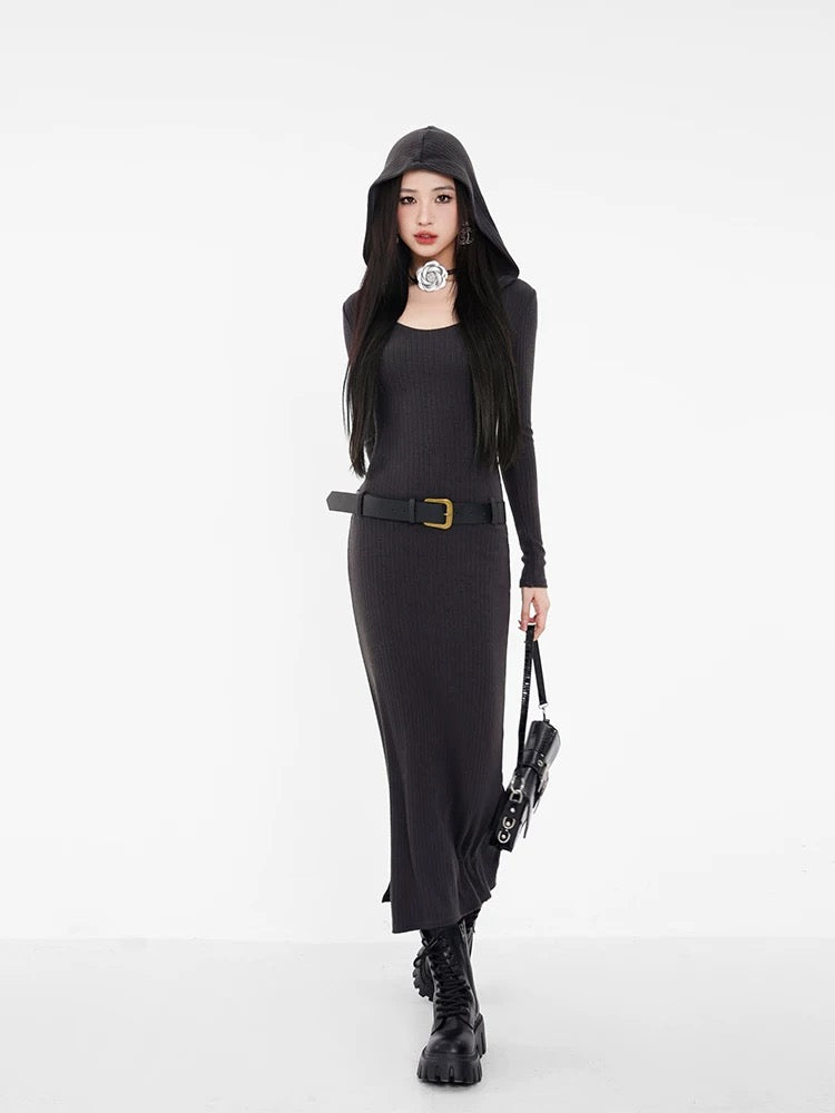 American knitted dress for spring, autumn and winter for small people, slim-fitting waistline, tight-fitting baby bottoming stepmother hip skirt