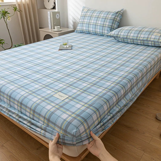Cotton bed sheet single piece pure cotton bed cover dust cover summer children single mattress anti-slip protective cover three-piece set