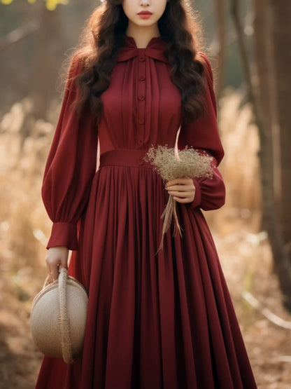 French style, high-end, unique and super pretty red dress, women's aut   Lee Nhi Boutique