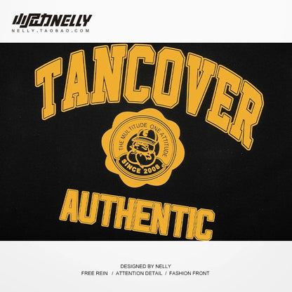 American round neck sweatshirt for men spring and autumn 2023 new casual loose Hong Kong trend brand hoodless pullover top