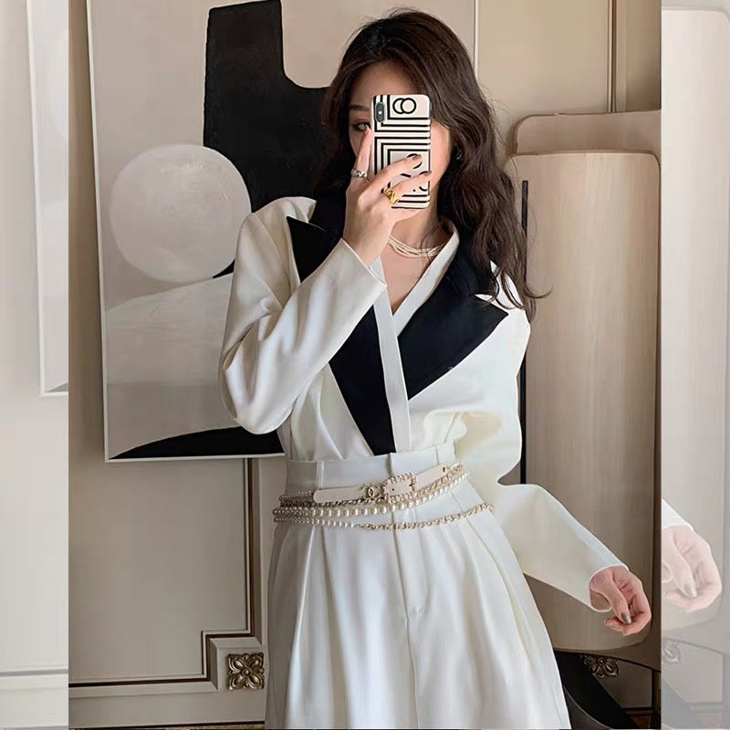 Street style small blazer women's autumn 2021 new white high-end internet celebrity temperament suit tops for women
