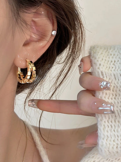 Metal small and exquisite earrings light luxury and elegant earrings 2023 new popular earrings niche design earrings trend