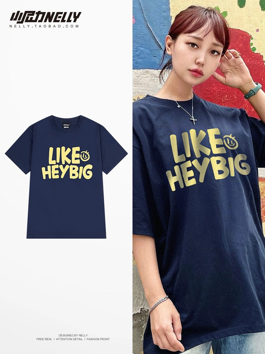 College style letter printed short-sleeved T-shirt, simple and versatile summer top, loose and casual, round neck, half-sleeved, trendy for men and women
