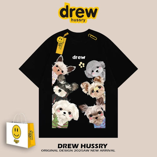 drew American trendy brand Crayon Shin-chan short-sleeved T-shirt men and women ins loose summer heavy cotton casual couple outfit