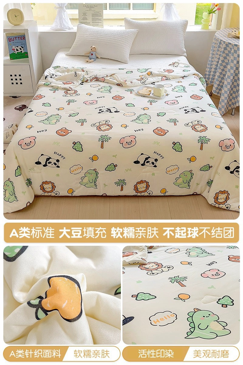 Class A soybean fiber knitted cotton summer cool quilt machine washable summer children's thin quilt spring and autumn summer air conditioning quilt