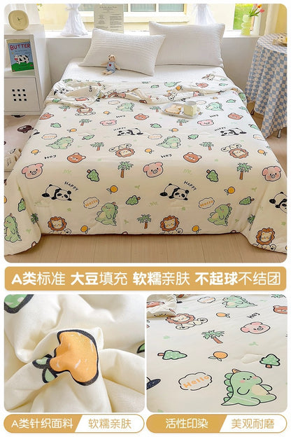 Class A soybean fiber knitted cotton summer cool quilt machine washable summer children's thin quilt spring and autumn summer air conditioning quilt