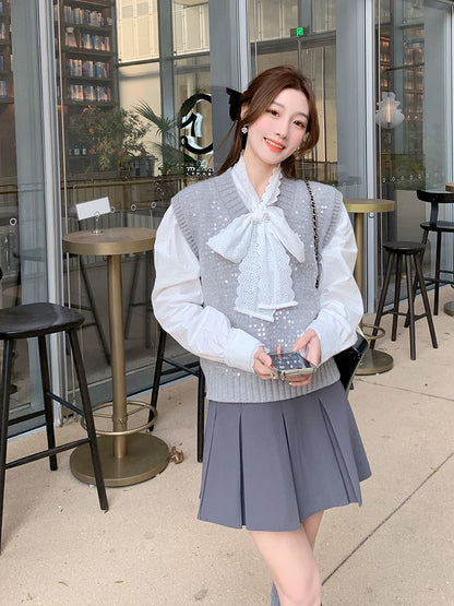[01.22 New Products 5% Off] French Palace Style Shirt Women's 2024 Spring New Design Bow Top