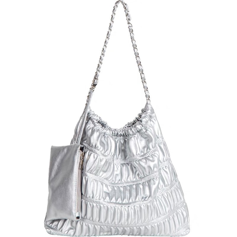 Tote bag women's large capacity 2023 new work commuting bag all-match casual Korean version of the small fragrance silver bag l