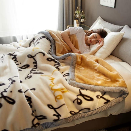 Winter Raschel blanket extra thick plus velvet bed cover blanket quilt wedding coral flannel nap blanket single