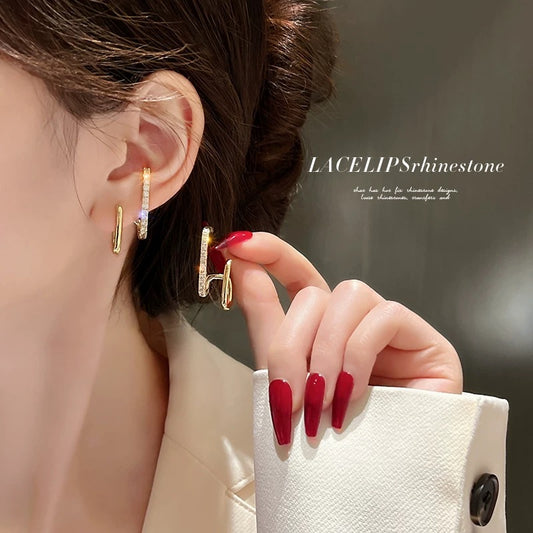 925 silver needle light luxury high-end diamond earrings 2023 new trendy Korean temperament internet celebrity earrings earrings for women