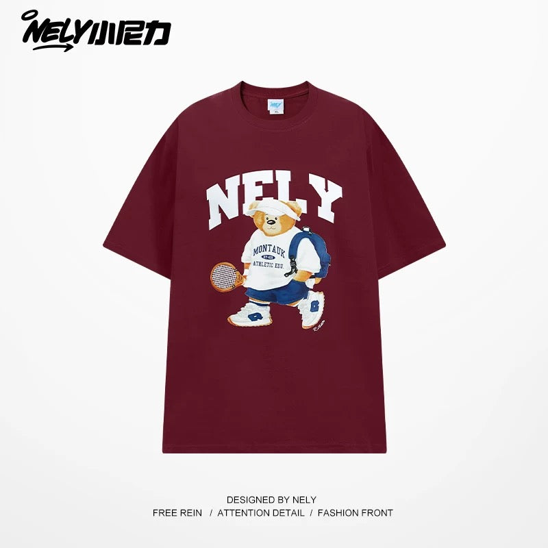 American cartoon cat print round neck short sleeve men and women summer 2025 couple pure cotton t-shirt half sleeve bottoming shirt trend