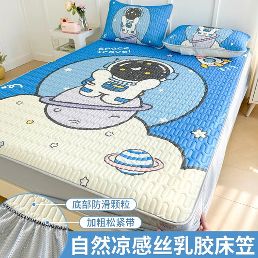 Ice silk latex cool mat three-piece set bed sheet summer bedspread single piece children baby air conditioning mat cool pad washable
