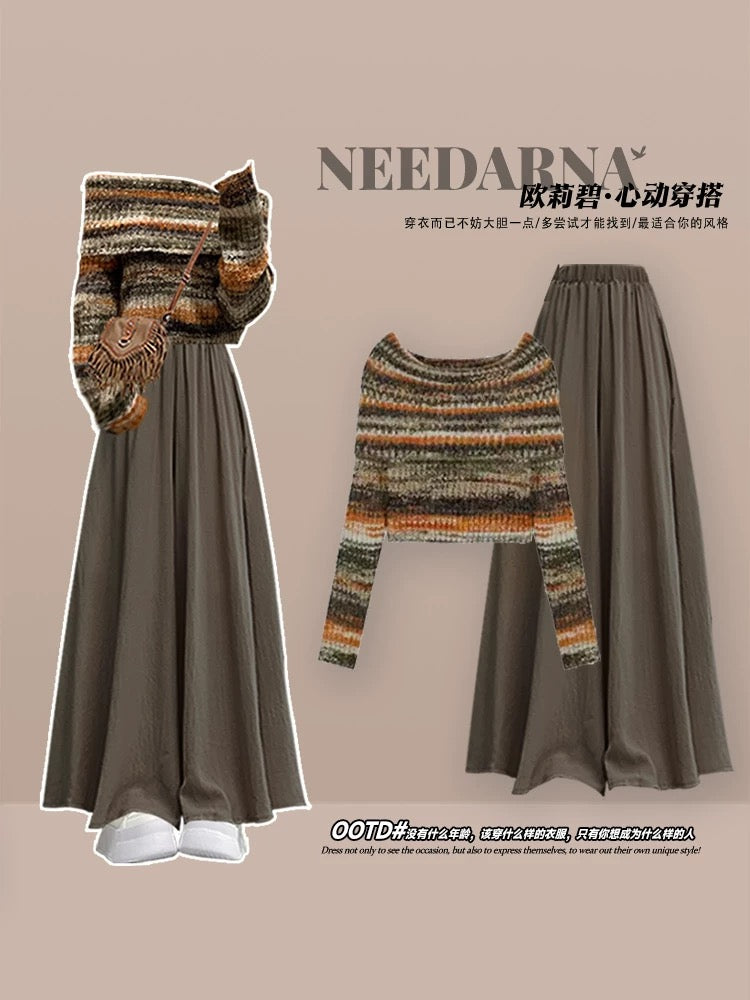 Maillard wasteland style dress for women in early autumn in western Sichuan, a complete set of Korean atmosphere fishing dating skirt