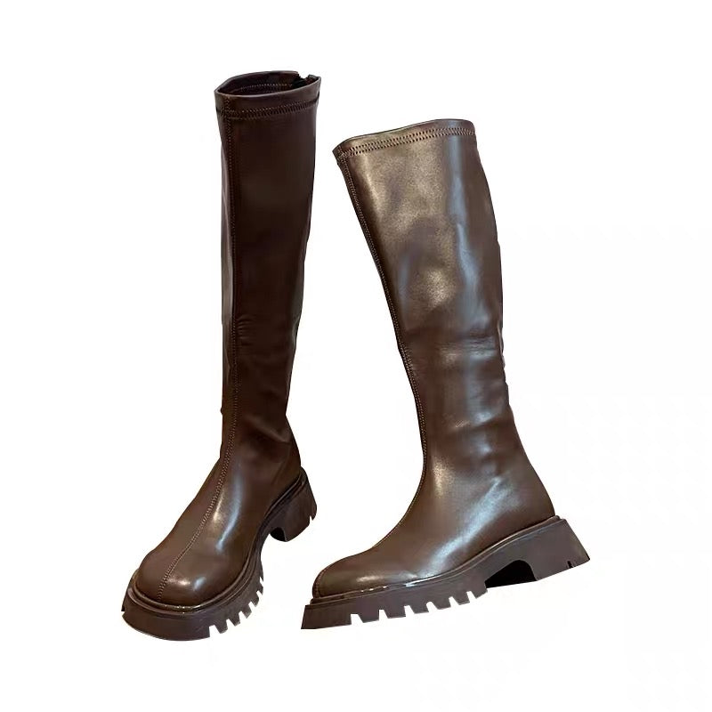 High boots women's 2023 autumn new Korean version of fashion thick-soled thick-soled heightened thin boots thick-heeled boots female knight boots