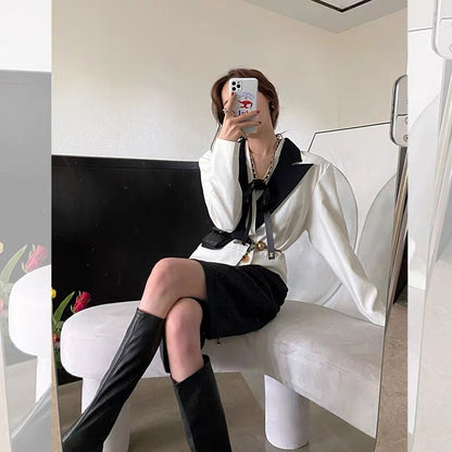 Street style small blazer women's autumn 2021 new white high-end internet celebrity temperament suit tops for women