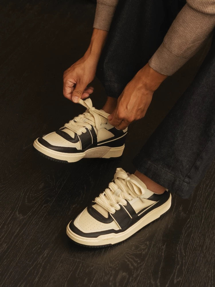 "Brand Classic" FOOT INDUSTRY Foot Industry 90s Sneakers Casual Shoes Black and White Sports Leisure